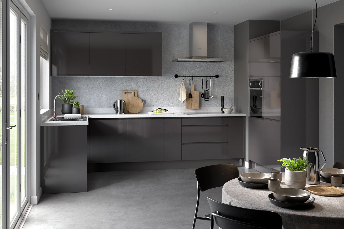 J-Pull Gloss Graphite 570 x 396 Sample Door