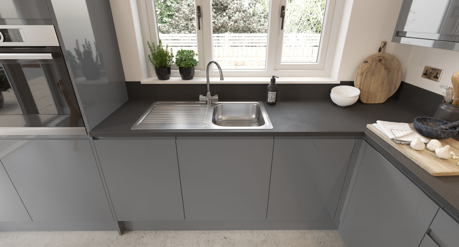 J-pull Gloss Dust Grey Kitchens