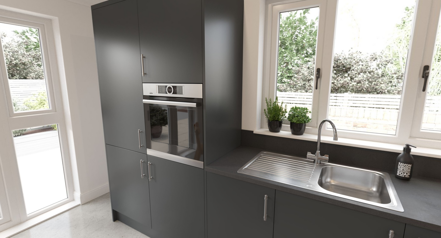 Slab Matt Graphite Kitchens