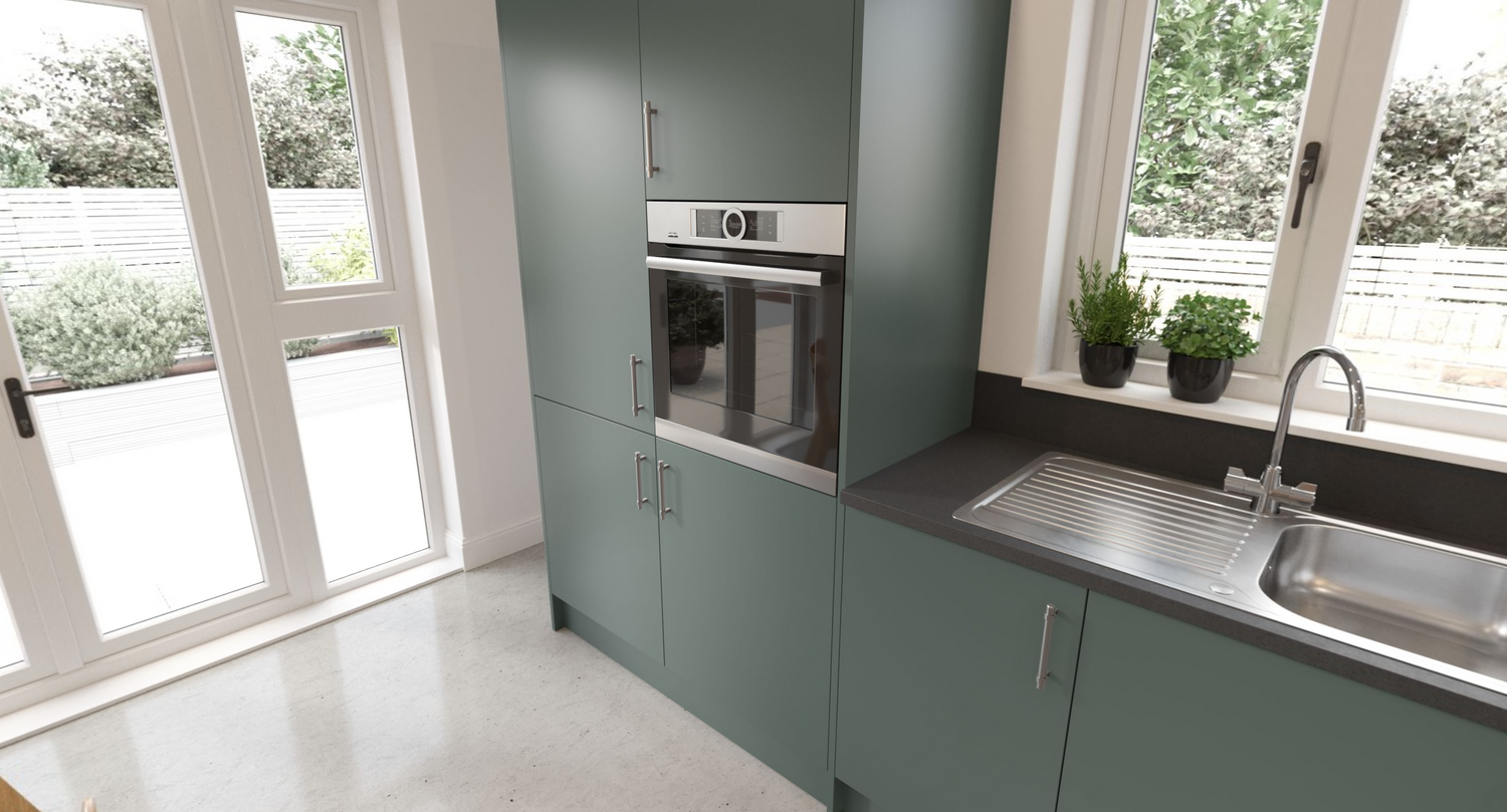 Slab Matt Sage Green Kitchens